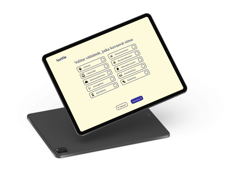 Mockup showcasing the design of a survey's questions page.