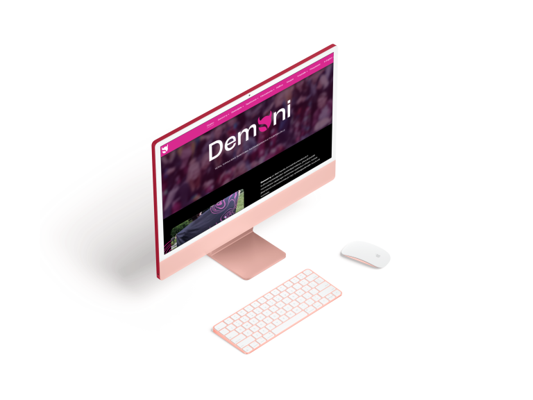 Mockup showcasing a new website design made for Demoni ry