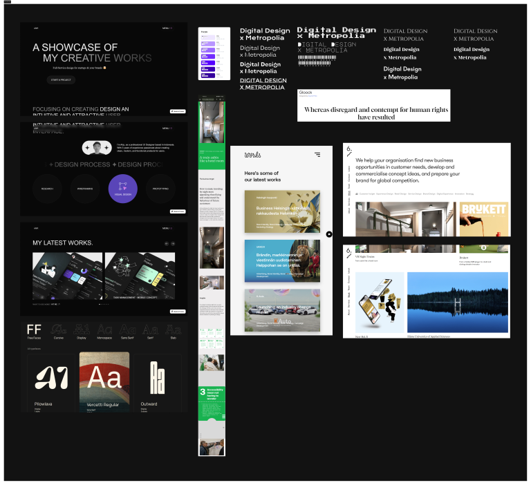Moodboard for the website redesign.