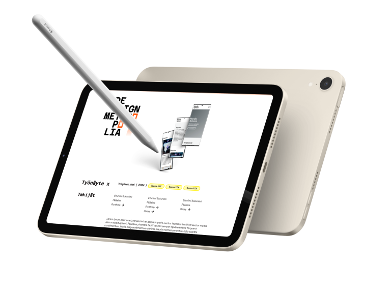 Mockup showcasing a page template design for student projects.