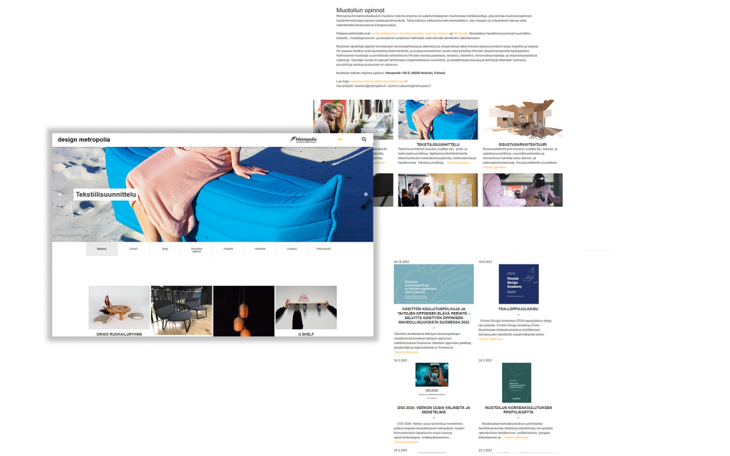 Designs for the old version of the website